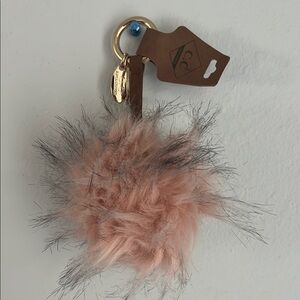 C.C Exclusive | Fluffy Bag Charm/Keychain Accessory - Peach with black tips